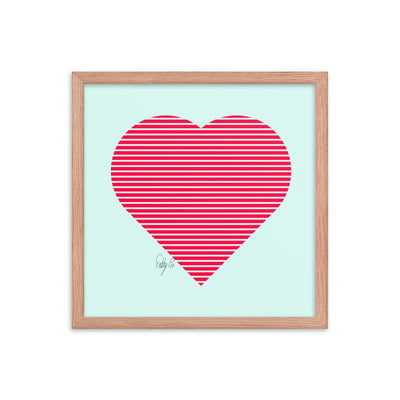 In love (passion heart stripes) framed poster