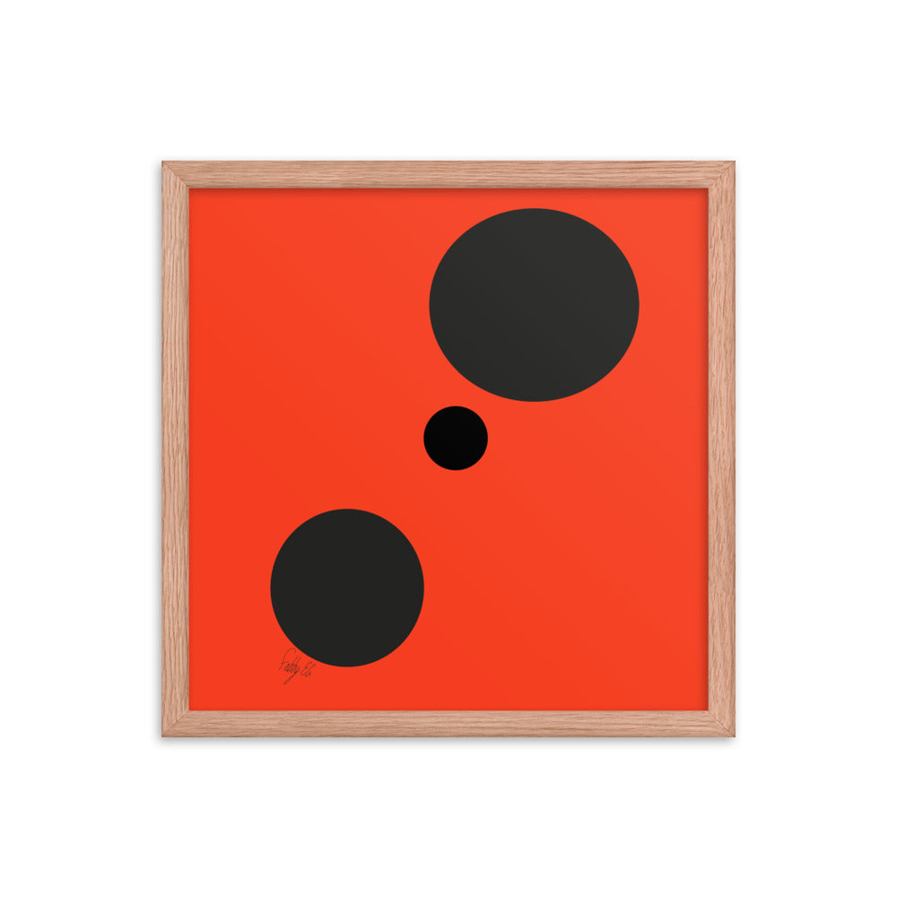 Dots orange framed poster