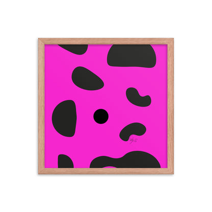 Dots pink framed poster