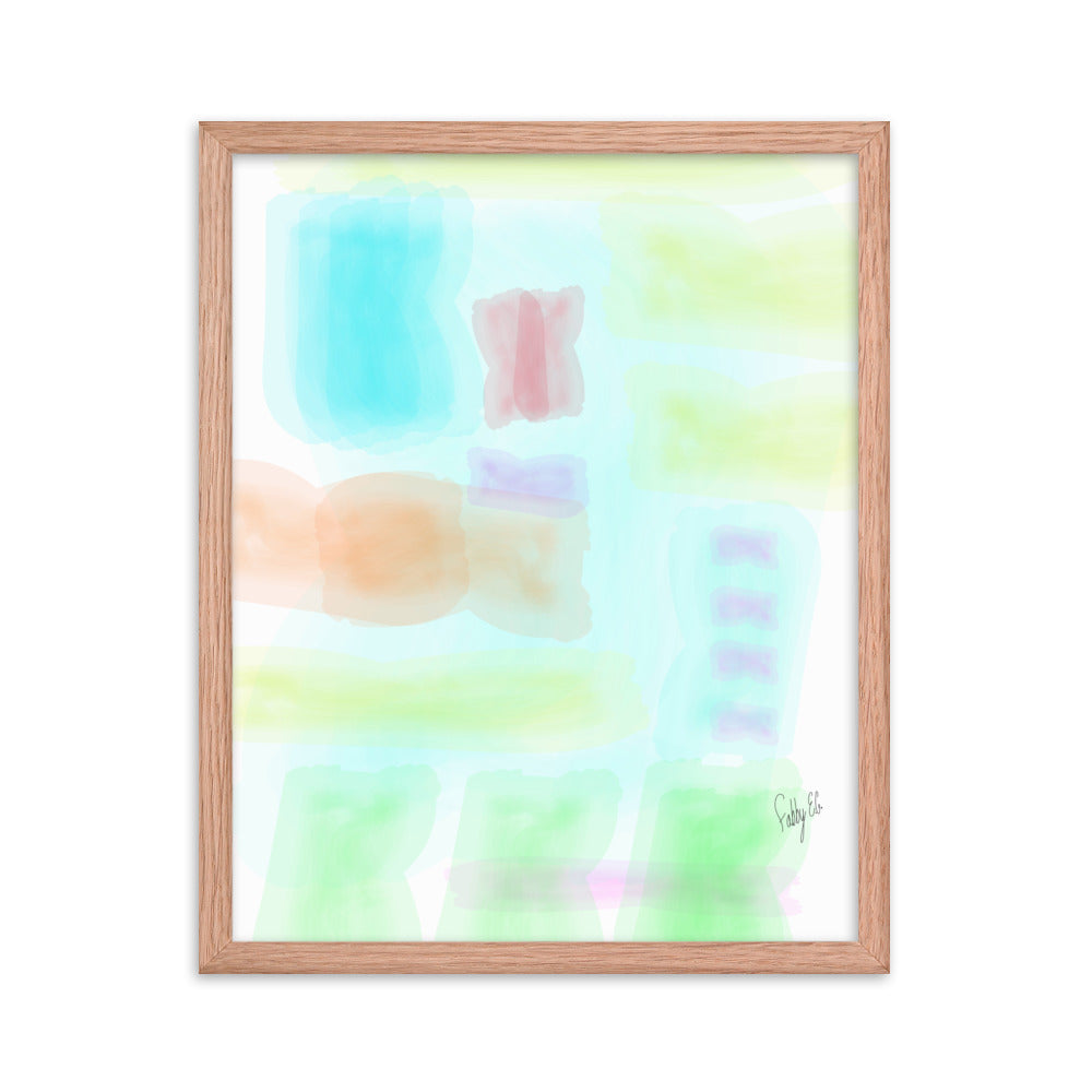 Watercolor abstract framed poster