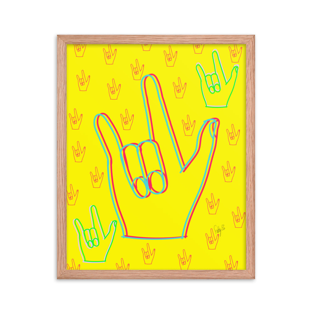 I love you sign language framed poster