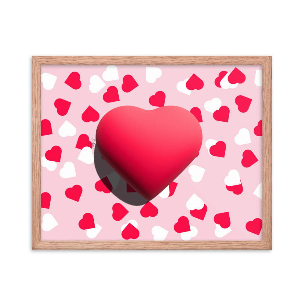 Valentines heart for love framed poster