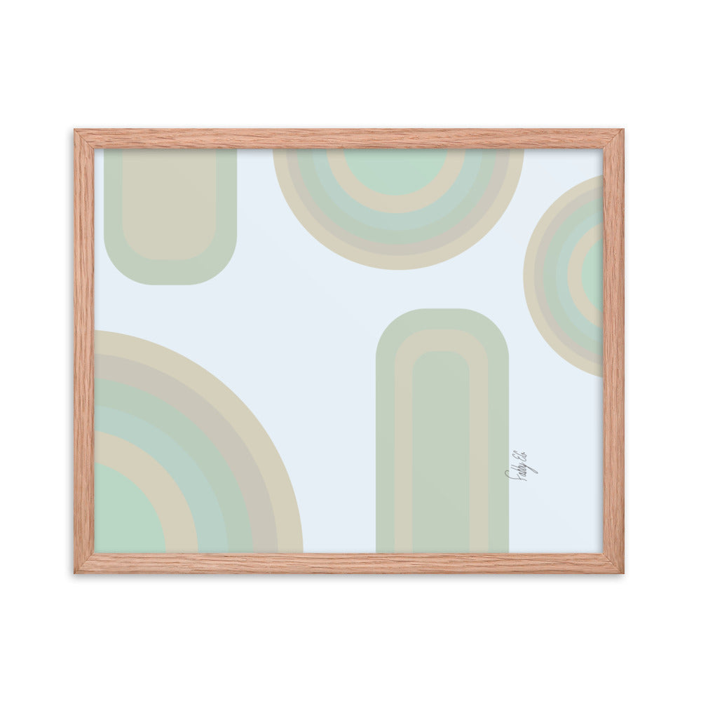 Neutral patterns blue framed poster