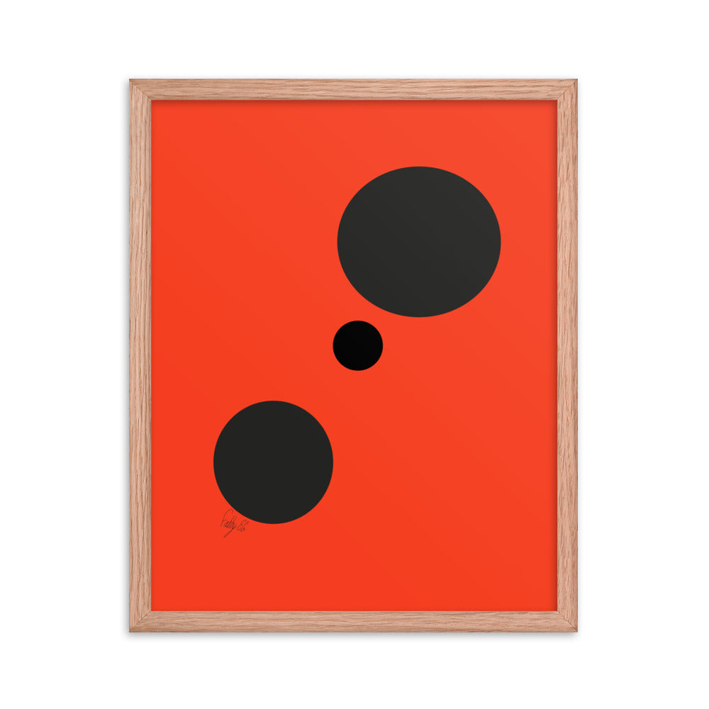 Dots orange framed poster