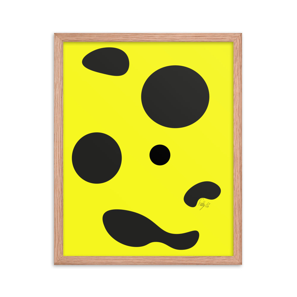 Dots yellow framed poster