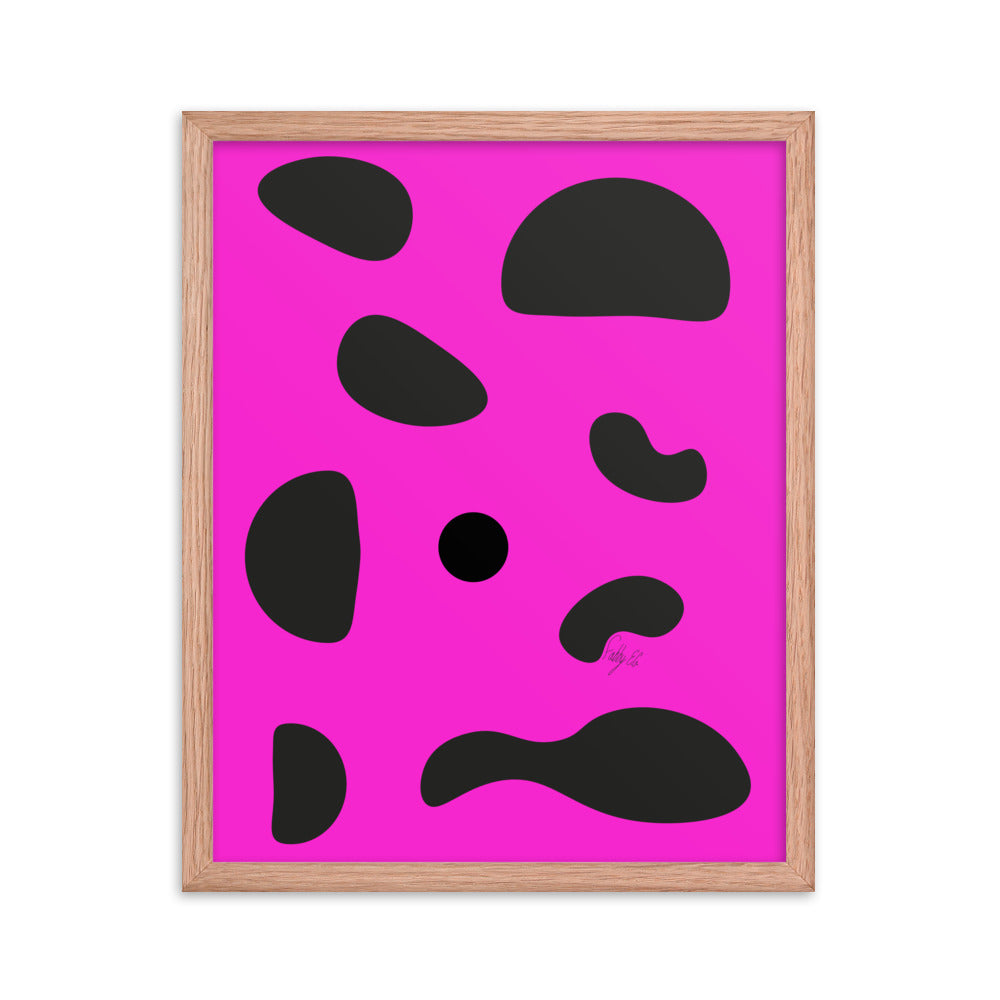 Dots pink framed poster