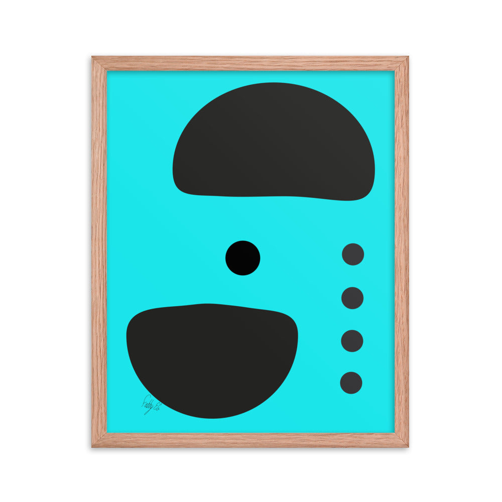 Dots taking sides blue framed poster