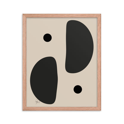 Mirror effect dots Nude framed poster