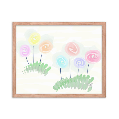 Women’s day flowers framed poster