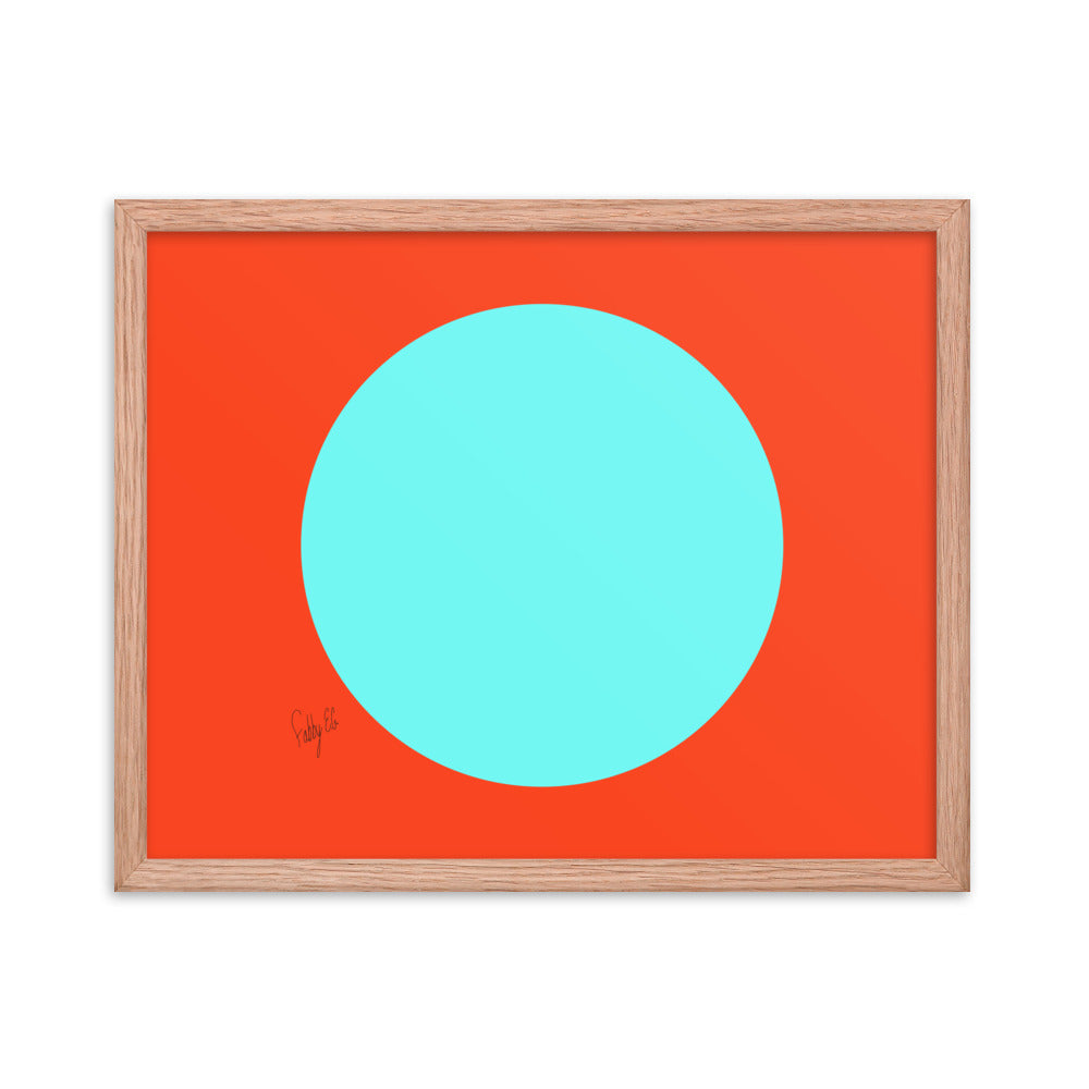 Circling around orange framed poster