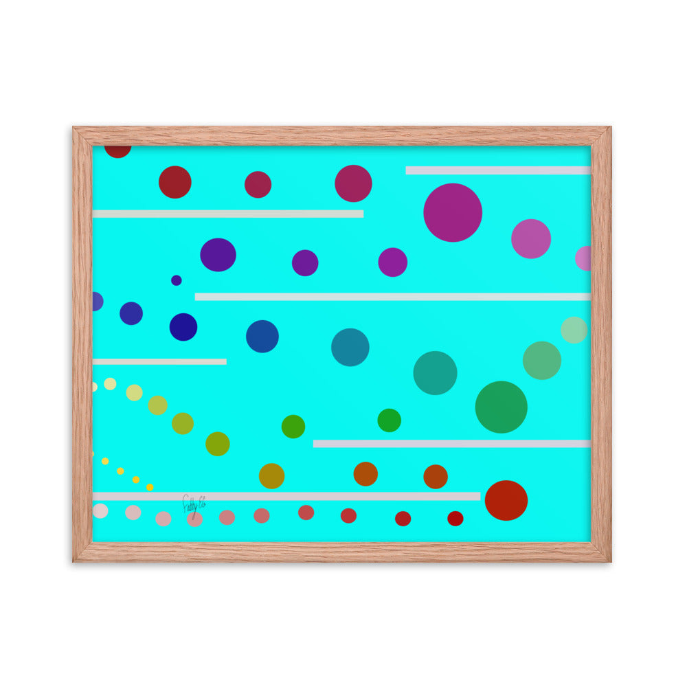 Follow along cyan blue framed poster