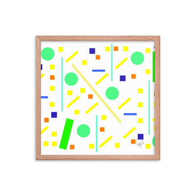 Squares and petite rectangles (white) framed poster