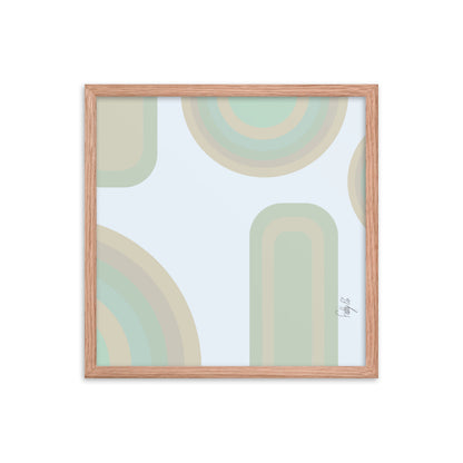 Neutral patterns blue framed poster