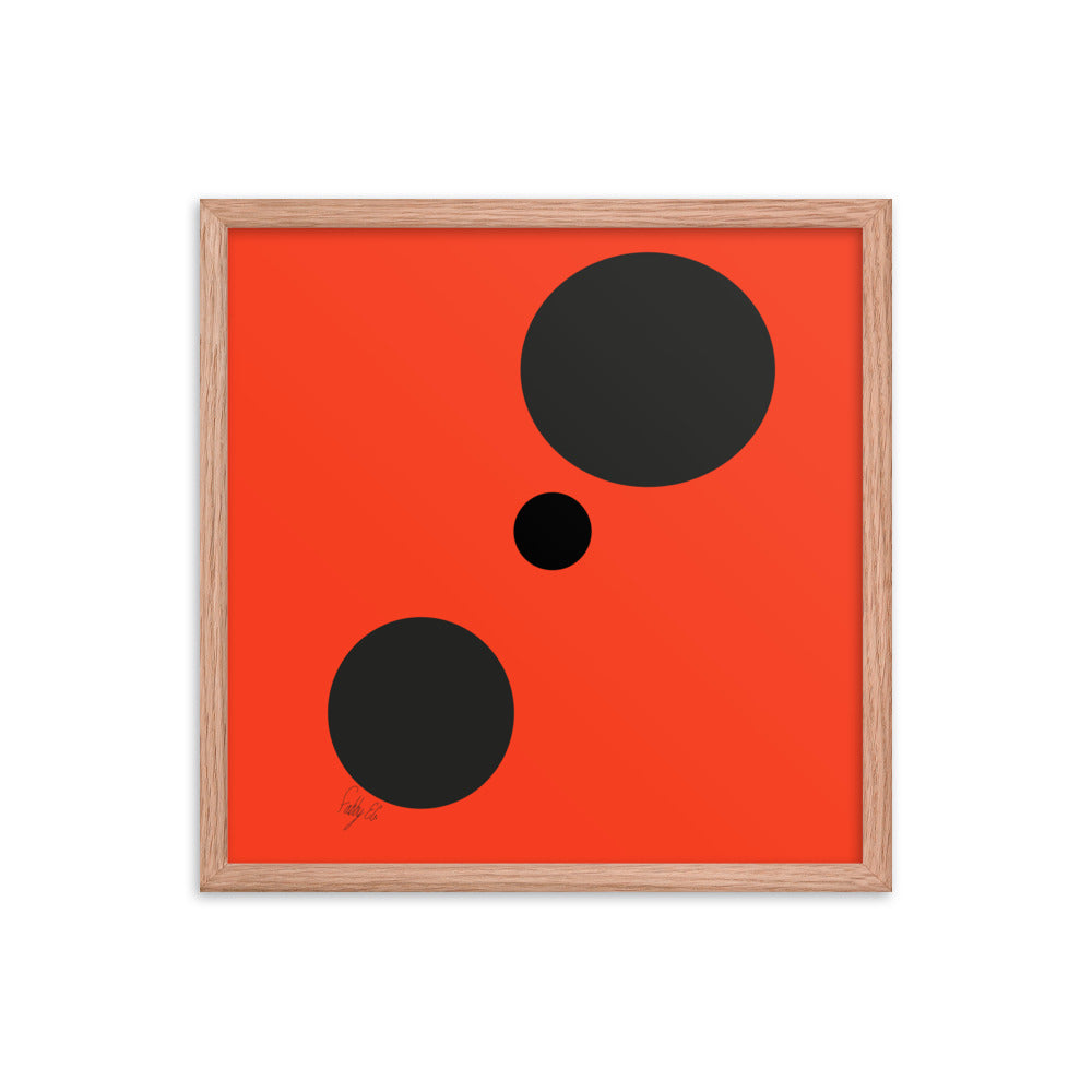 Dots orange framed poster