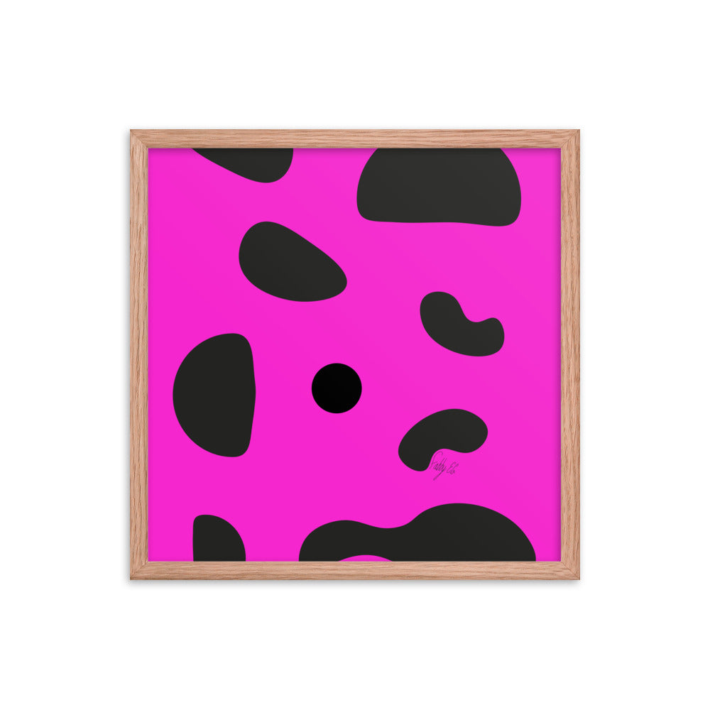 Dots pink framed poster