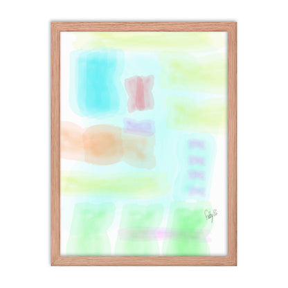 Watercolor abstract framed poster