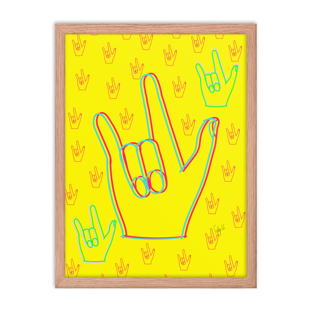 I love you sign language framed poster