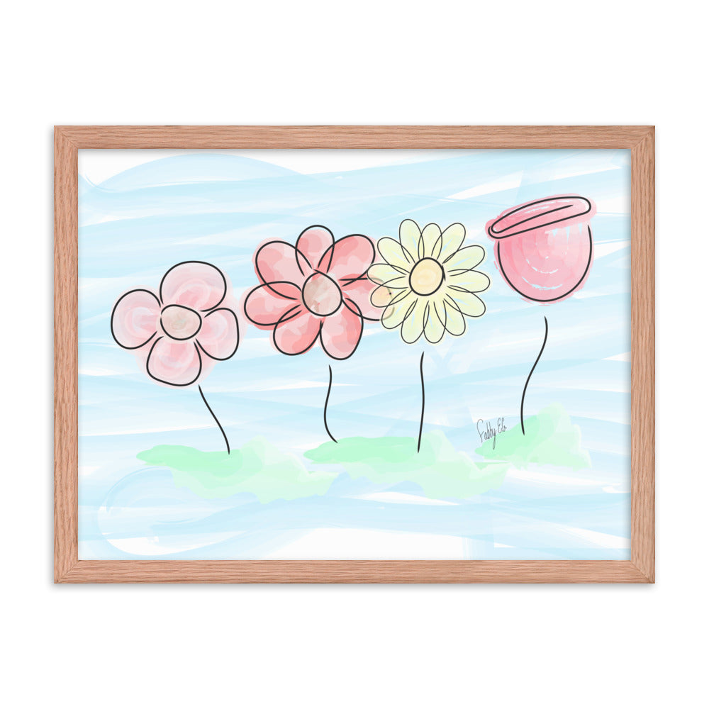 Buying myself four flowers framed poster