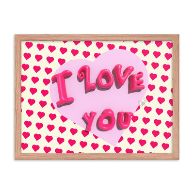 I love you heart framed poster