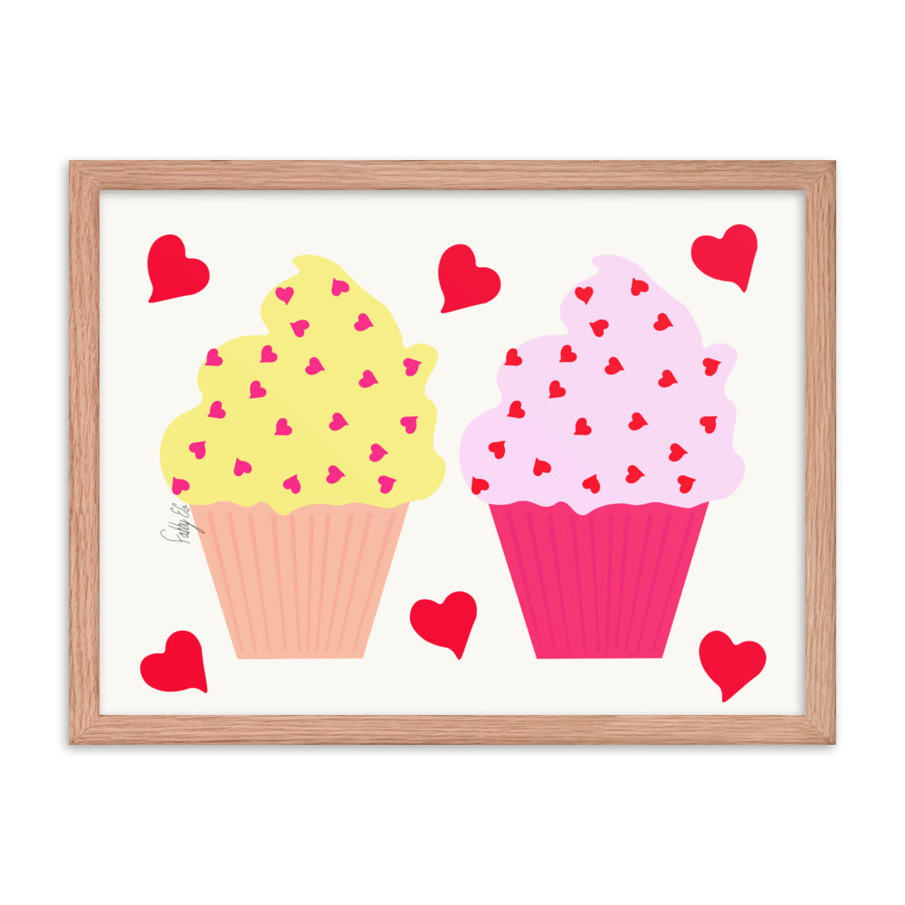 In memory of love cupcakes framed poster