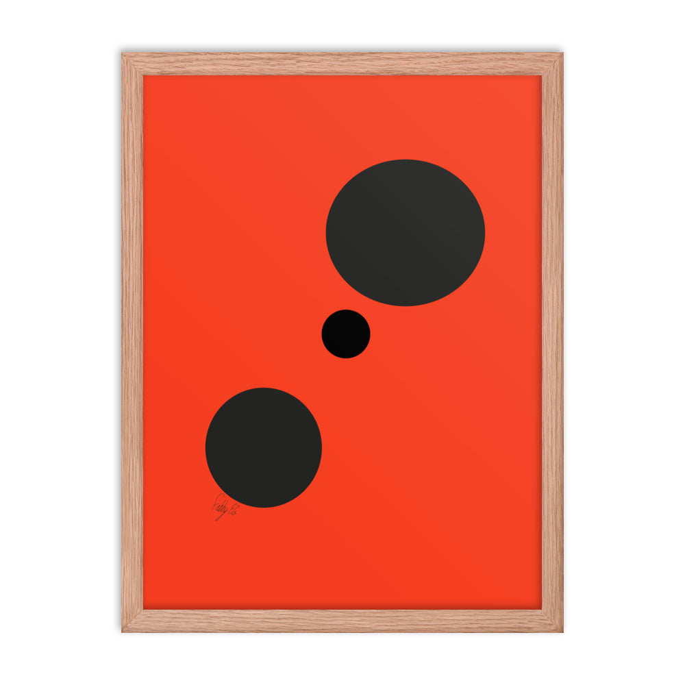 Dots orange framed poster