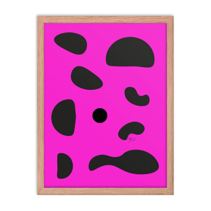 Dots pink framed poster