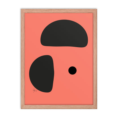 Opposite dots salmon framed poster