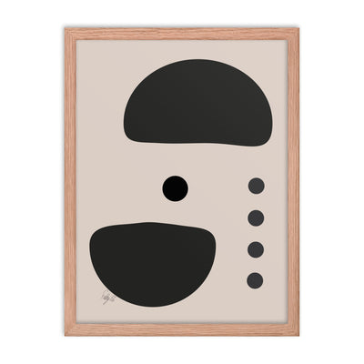 Dots taking sides Light pale framed poster