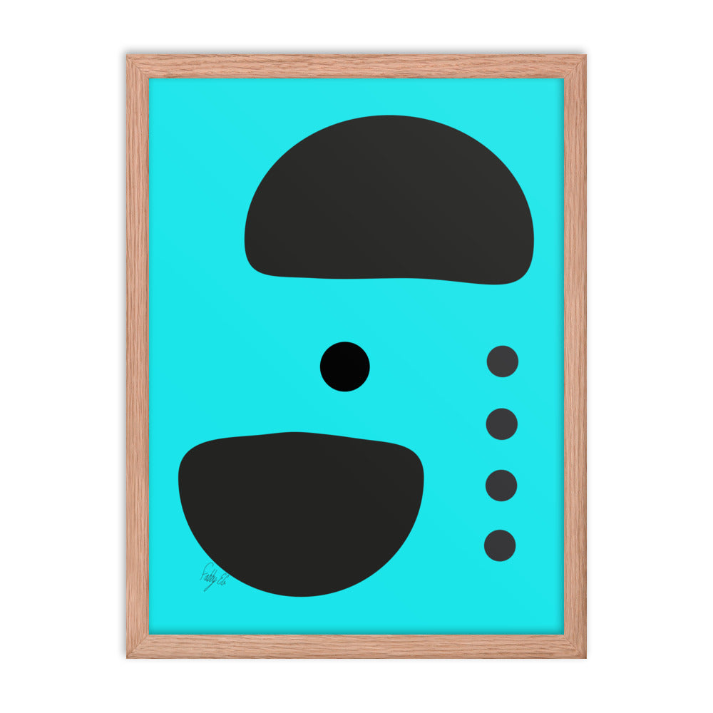 Dots taking sides blue framed poster