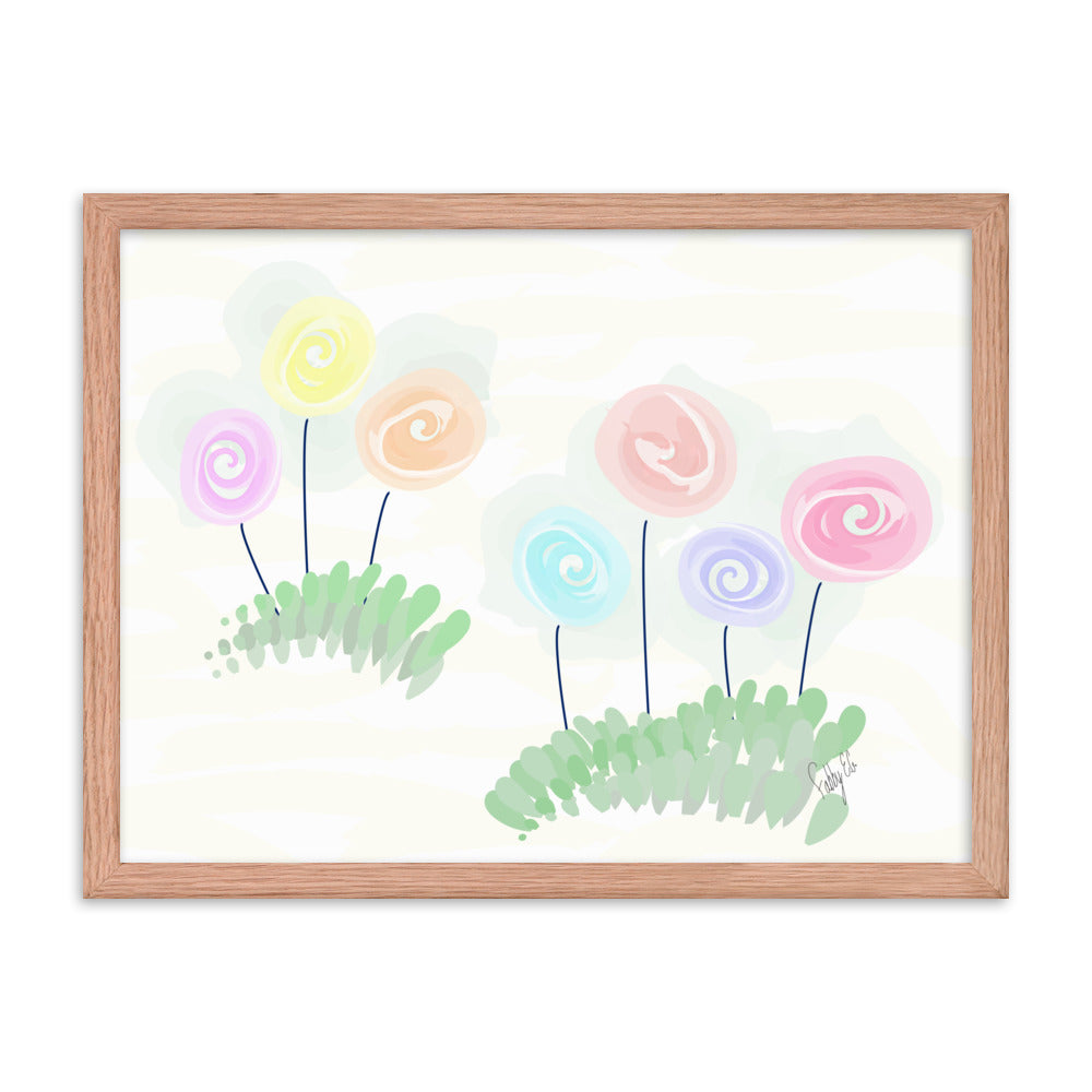 Women’s day flowers framed poster