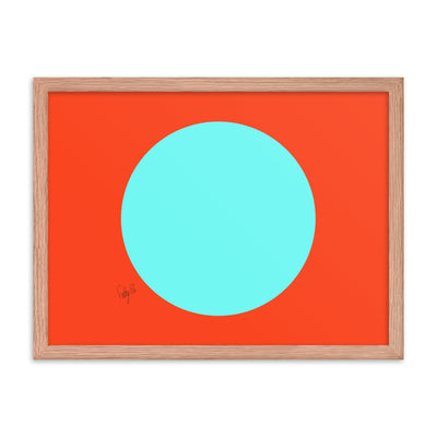 Circling around orange framed poster