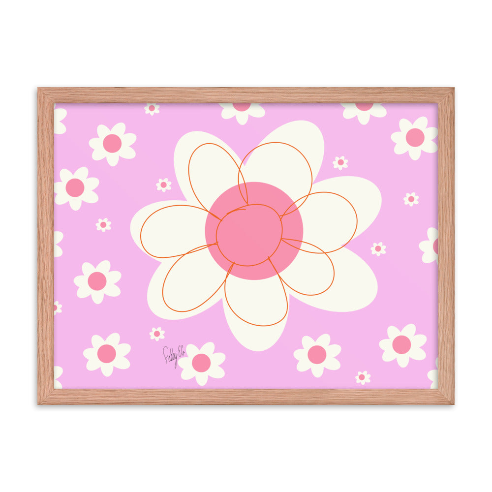 Yellow flower framed poster