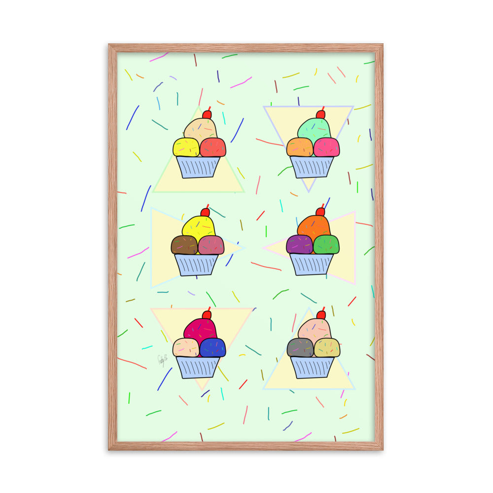 Ice cream time framed poster
