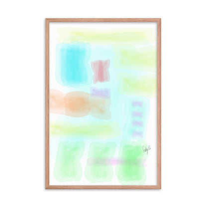 Watercolor abstract framed poster