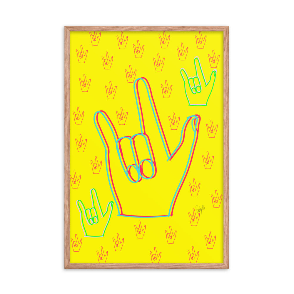 I love you sign language framed poster