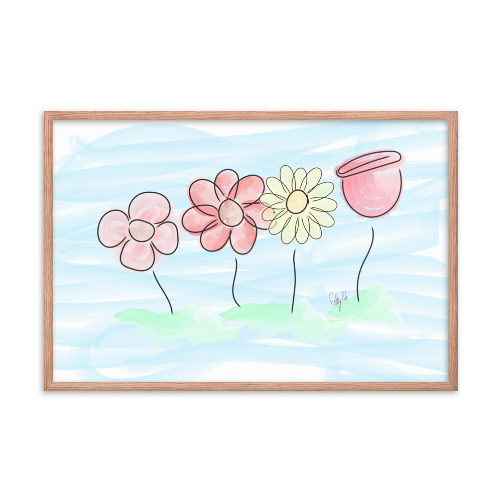 Buying myself four flowers framed poster