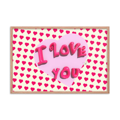 I love you heart framed poster