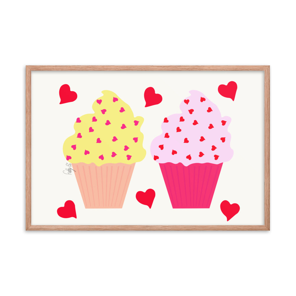 In memory of love cupcakes framed poster