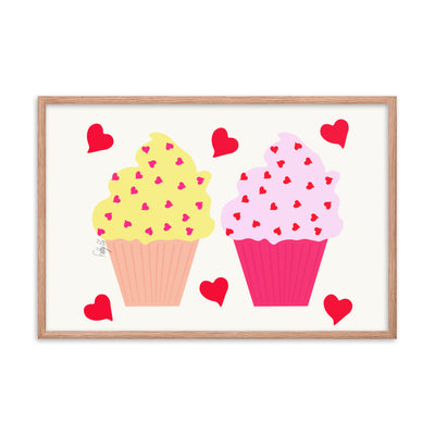 In memory of love cupcakes framed poster