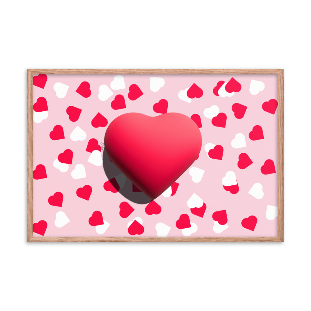 Valentines heart for love framed poster