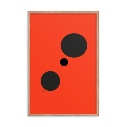 Dots orange framed poster