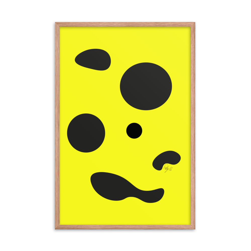 Dots yellow framed poster