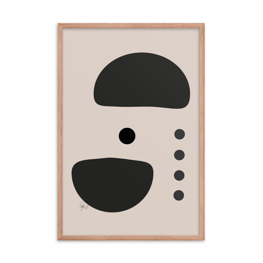 Dots taking sides Light pale framed poster