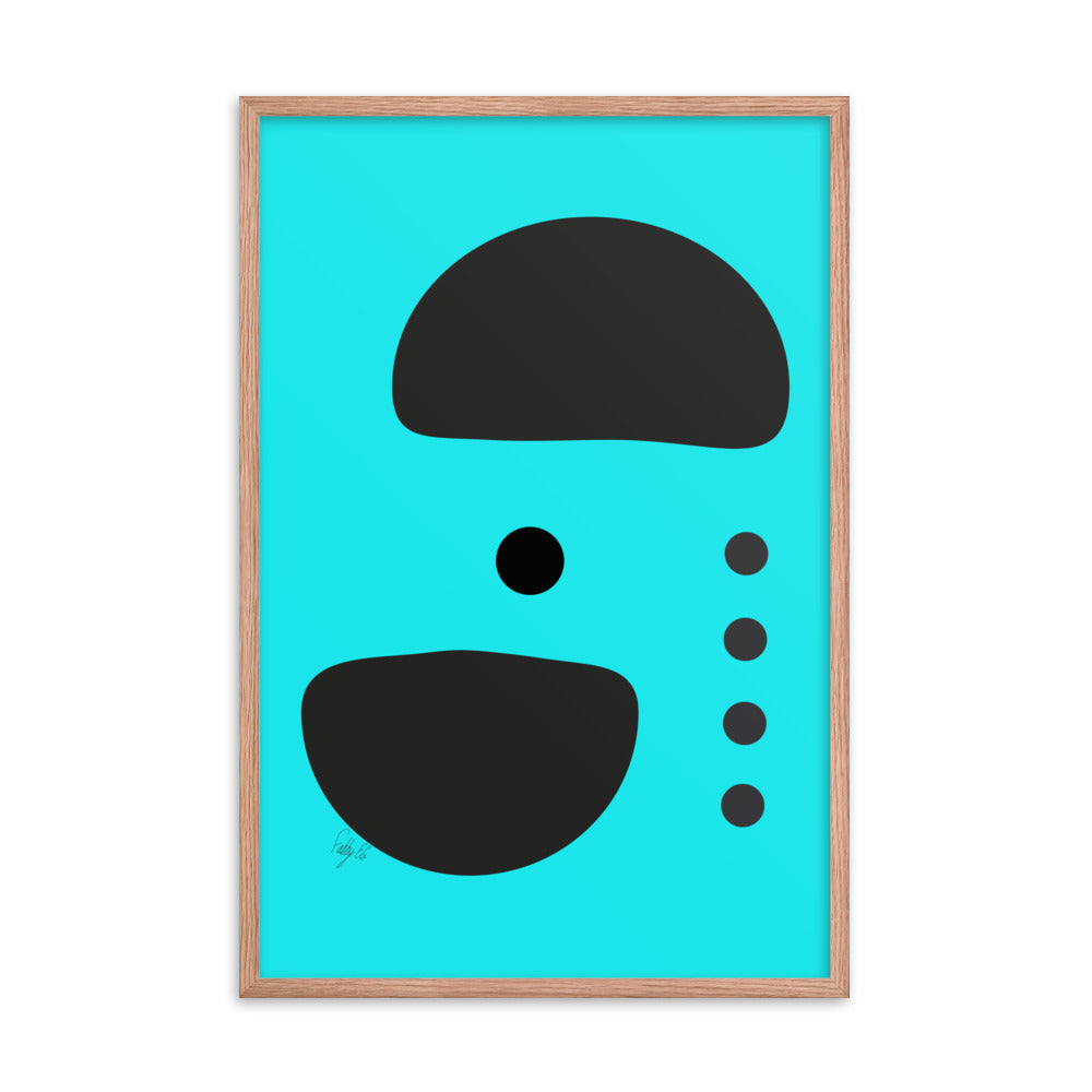 Dots taking sides blue framed poster