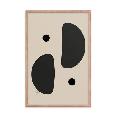 Mirror effect dots pale framed poster