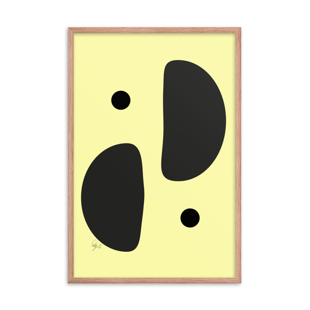 Mirror effect dots yellow warmth framed poster