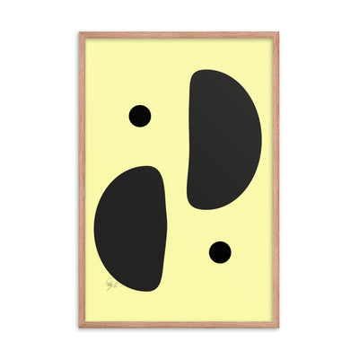 Mirror effect dots yellow warmth framed poster