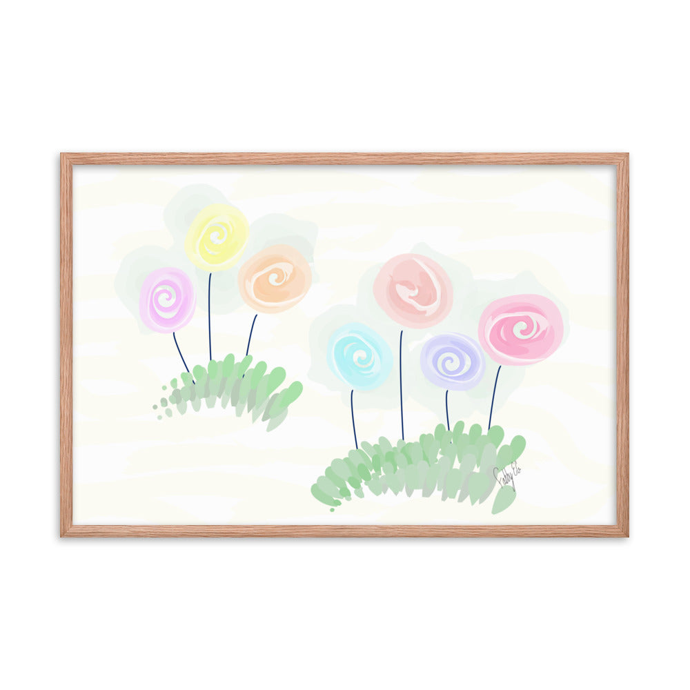 Women’s day flowers framed poster