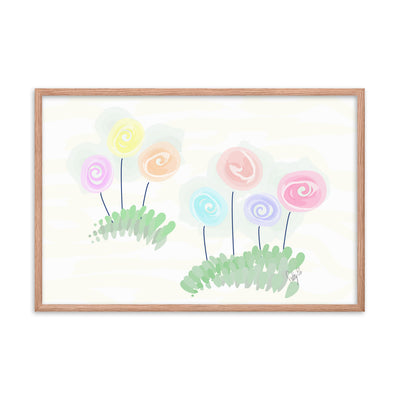 Women’s day flowers framed poster