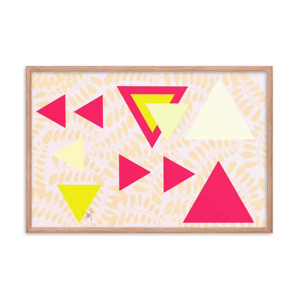 Triangular petals framed poster